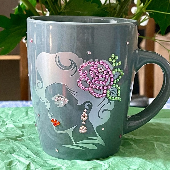 Gray coffee tea bling mug Handcrafted New - Picture 1 of 7